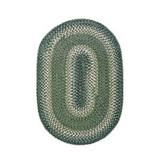 Homespice Wool Braided Rug Green Runner 6 to 9 ft Wool Carpet 140239