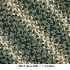 Homespice Jute Braided Rug Green Square 4 ft and Smaller Jute Carpet 140252