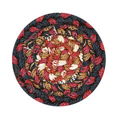 Homespice Jute Braided Accessories Black Round 0'4" X 0'4" Area Rug 590565 816-140253
