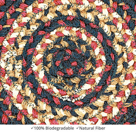 Homespice Jute Braided Accessories Black Round 08 X 08 Area Rug 593566 816-140261 Image 1