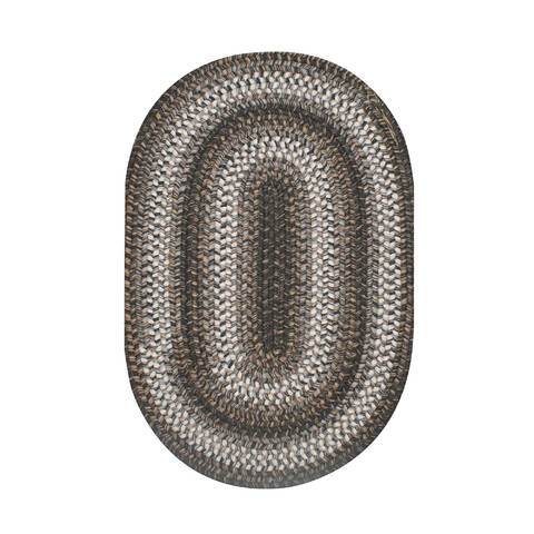 Homespice Wool Braided Rug Brown Oval 30 X 50 Area Rug 802224 816-140289 Image 0