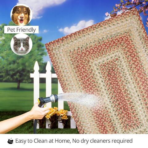 Homespice Ultra Durable Braided Rug Beige 20 X 30 Area Rug 311092 816-140296 Image 4