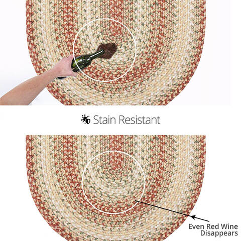 Homespice Ultra Durable Braided Rug Beige Runner 26 X 60 Area Rug 307095 816-140297 Image 3