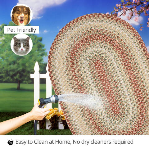 Homespice Ultra Durable Braided Rug Beige Runner 26 X 60 Area Rug 307095 816-140297 Image 4