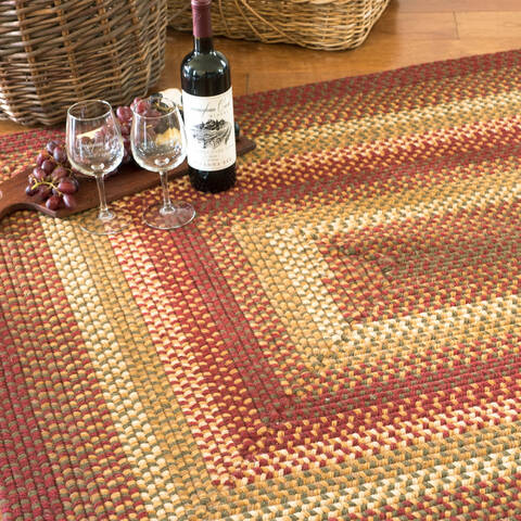 Homespice Wool Braided Rug Red Oval 23 X 39 Area Rug 800176 816-140314 Image 1
