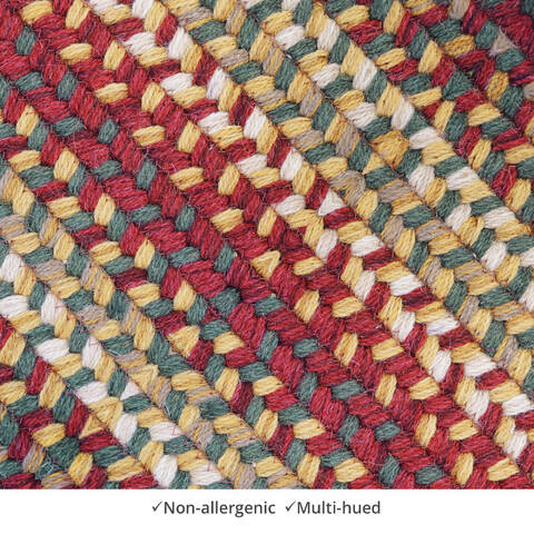 Homespice Wool Braided Rug Red Oval 23 X 39 Area Rug 800176 816-140314 Image 2