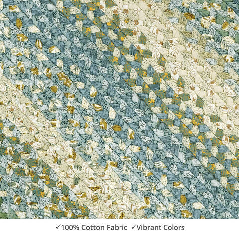 Homespice Cotton Braided Rug Blue Square 010 X 010 Area Rug 620286 816-140334 Image 0