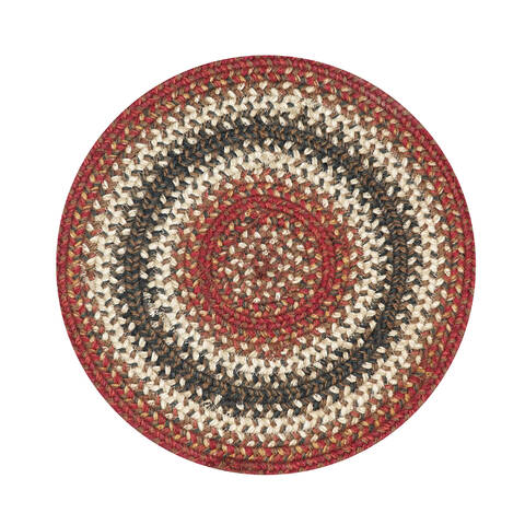 Homespice Jute Braided Accessories Red Round 13 X 13 Area Rug 591715 816-140346 Image 0