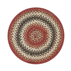 Homespice Jute Braided Accessories Red Round 4 ft and Smaller Jute Carpet 140346