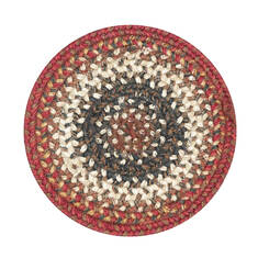 Homespice Jute Braided Accessories Red Round 4 ft and Smaller Jute Carpet 140347