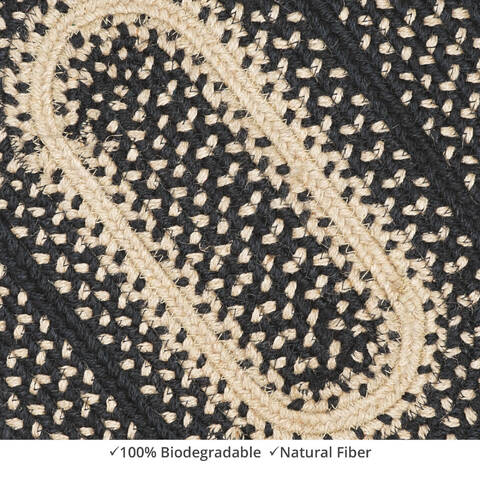 Homespice Jute Braided Accessories Black Oval 11 X 17 Area Rug 594723 816-140355 Image 1