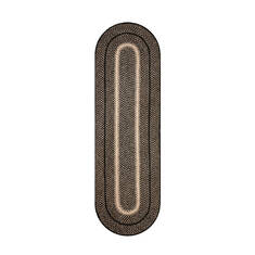 Homespice Jute Braided Accessories Black Oval 1'1" X 1'7" Area Rug 594723 816-140355