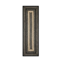 Homespice Jute Braided Accessories Black Rectangle 1x2 ft Jute Carpet 140360