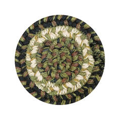 Homespice Jute Braided Accessories Green Round 4 ft and Smaller Jute Carpet 140367