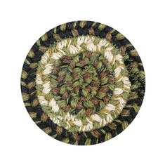 Homespice Jute Braided Accessories Green Round 0'4" X 0'4" Area Rug 590749 816-140367