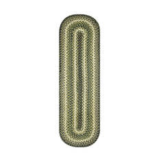 Homespice Jute Braided Accessories Green Oval 0'11" X 3'0" Area Rug 571748 816-140372