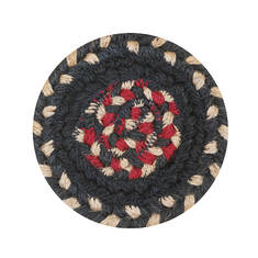 Homespice Jute Braided Accessories Black Round 0'4" X 0'4" Area Rug 590756 816-140378