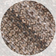 Homespice Ultra Durable Braided Rug Brown Square 4 ft and Smaller Polypropylene Carpet 140391