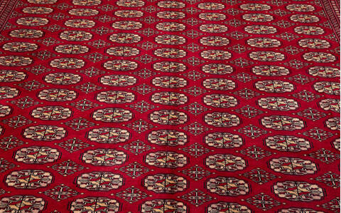 Bokhara Red Hand Knotted 82 X 111  Area Rug 700-140395 Image 5