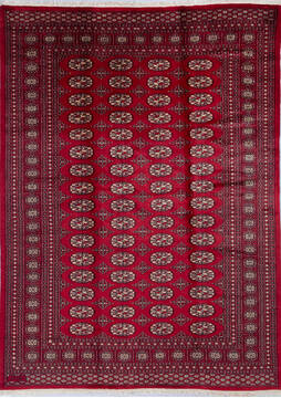 Bokhara Red Hand Knotted 6'10" X 9'5"  Area Rug 700-140399