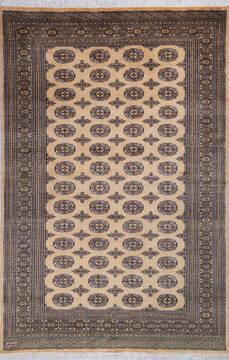 Pakistani Bokhara Beige Rectangle 7x10 ft Wool Carpet 140402