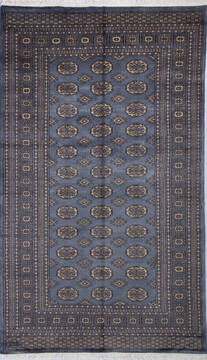 Bokhara Blue Hand Knotted 4'11" X 8'4"  Area Rug 700-140404