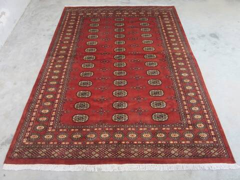 Bokhara Red Hand Knotted 57 X 78  Area Rug 700-140407 Image 1