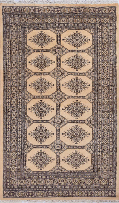 Bokhara Beige Hand Knotted 40 X 68  Area Rug 700-140419 Image 0