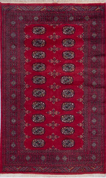 Pakistani Bokhara Red Rectangle 4x6 ft Wool Carpet 140422