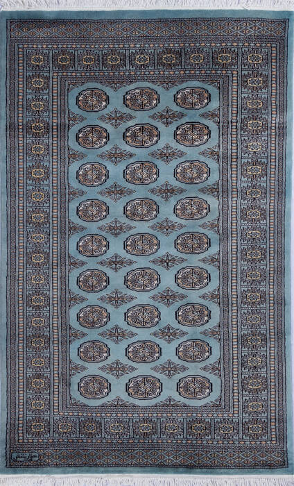 Bokhara Blue Hand Knotted 41 X 64  Area Rug 700-140425 Image 0