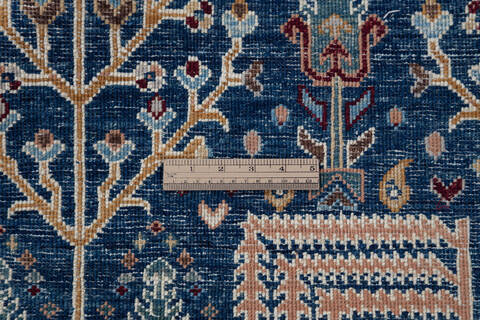 Chobi Blue Runner Hand Knotted 27 X 102 Area Rug 700-140437 Image 5