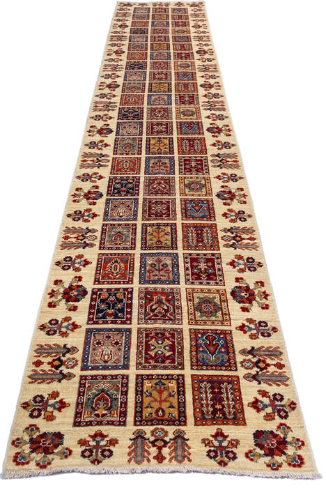 Chobi Beige Runner Hand Knotted 26 X 141 Area Rug 700-140440 Image 1