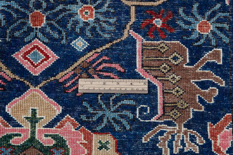 Chobi Blue Runner Hand Knotted 26 X 96 Area Rug 700-140443 Image 5
