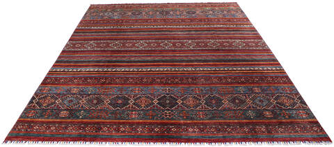 Chobi Multicolor Hand Knotted 84 X 97 Area Rug 700-140452 Image 1