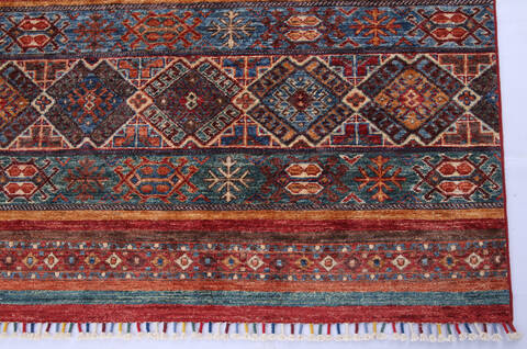 Chobi Multicolor Hand Knotted 84 X 97 Area Rug 700-140452 Image 3