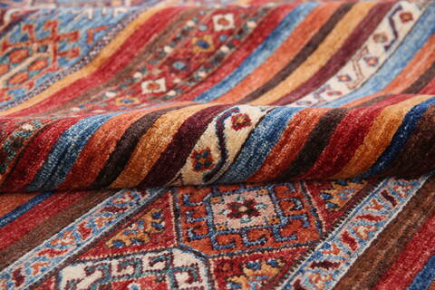 Chobi Multicolor Hand Knotted 84 X 97 Area Rug 700-140452 Image 6