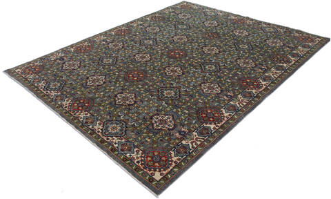 Chobi Green Hand Knotted 79 X 102 Area Rug 700-140455 Image 2