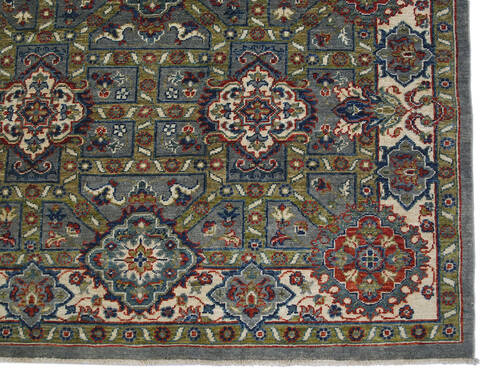 Chobi Green Hand Knotted 79 X 102 Area Rug 700-140455 Image 3