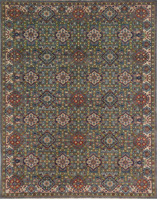 Chobi Green Hand Knotted 79 X 102 Area Rug 700-140455 Image 0