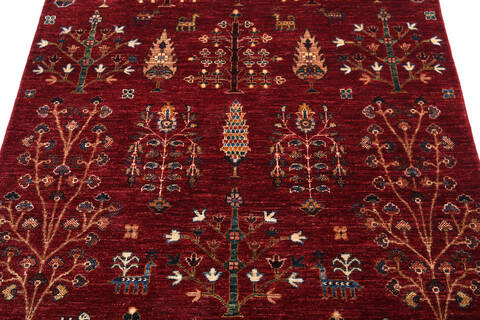 Chobi Red Hand Knotted 40 X 60 Area Rug 700-140457 Image 3