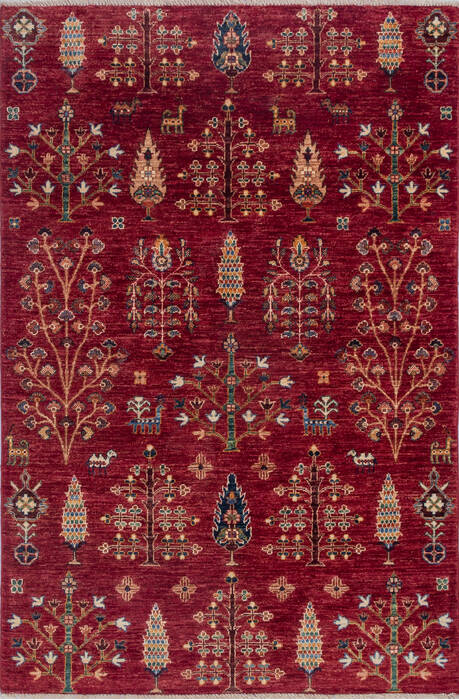 Chobi Red Hand Knotted 40 X 60 Area Rug 700-140457 Image 0
