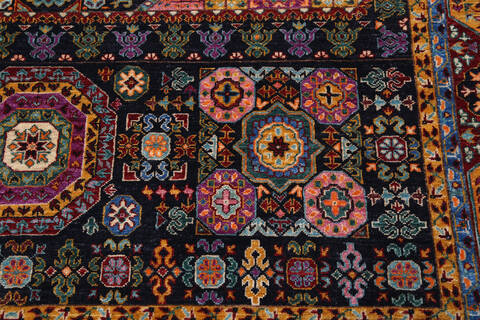 Chobi Black Hand Knotted 610 X 101 Area Rug 700-140458 Image 3