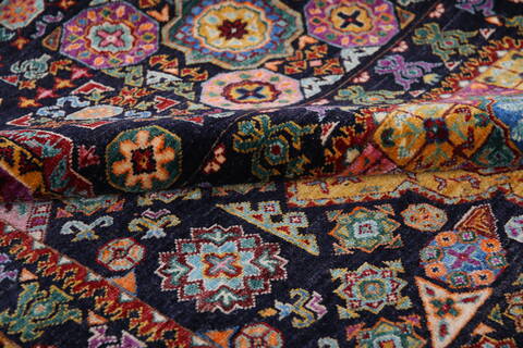 Chobi Black Hand Knotted 610 X 101 Area Rug 700-140458 Image 7