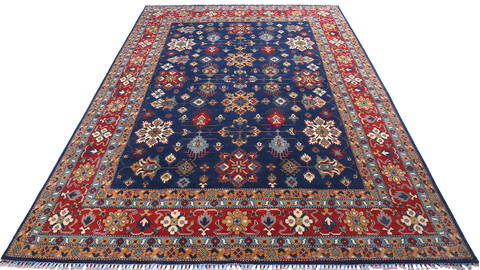 Kazak Blue Hand Knotted 711 X 1011 Area Rug 700-140462 Image 1