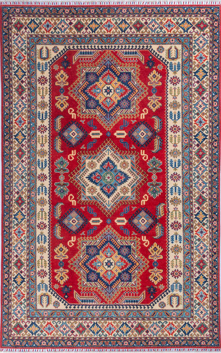 Kazak Red Hand Knotted 65 X 101 Area Rug 700-140463 Image 0