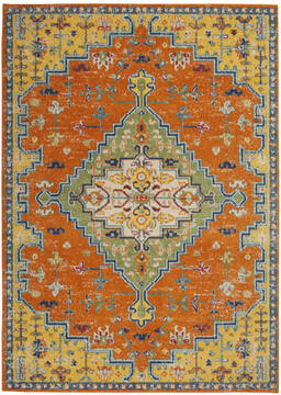 Nourison Allur Orange Rectangle 5x7 ft Polypropylene Carpet 140470