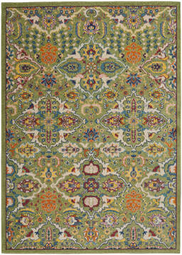 Nourison Allur Green Rectangle 5x7 ft Polypropylene Carpet 140484