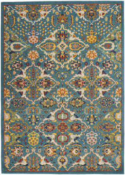 Nourison Allur Blue Rectangle 4x6 ft Polypropylene Carpet 140485