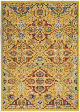 Nourison Allur Yellow Rectangle 4x6 ft Polypropylene Carpet 140487