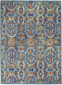 Nourison Allur Blue Rectangle 5x7 ft Polypropylene Carpet 140494